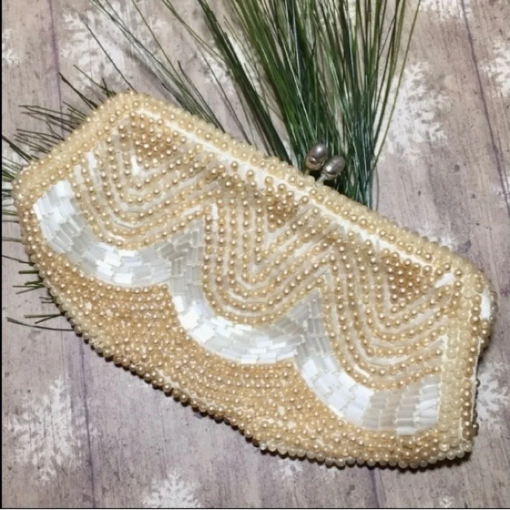 Vintage Beaded Clutch Evening Bag La Regale Mid Century Glam